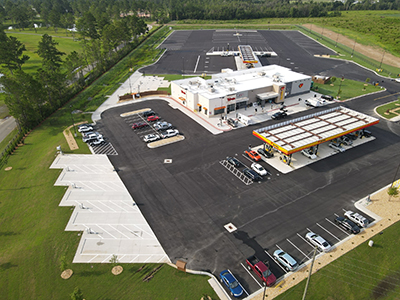 An aerial shot of new store in Valdosta, GA