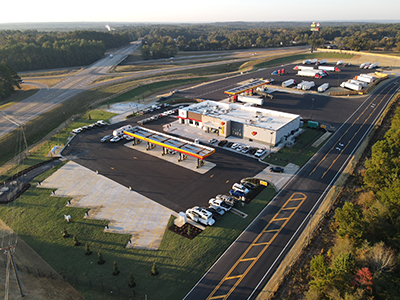 An aerial shot of Store 565 in Hattiesburg, MS